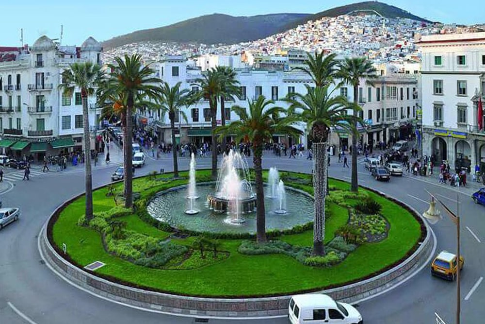 Tetouan city plaza with fountain