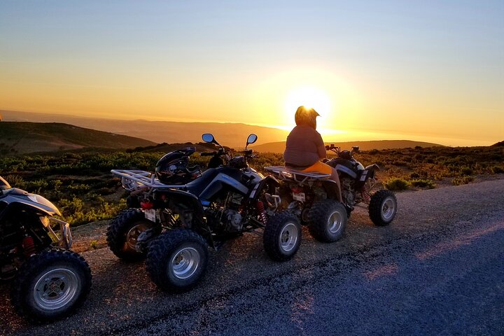 Quad bikes adventure at sunset